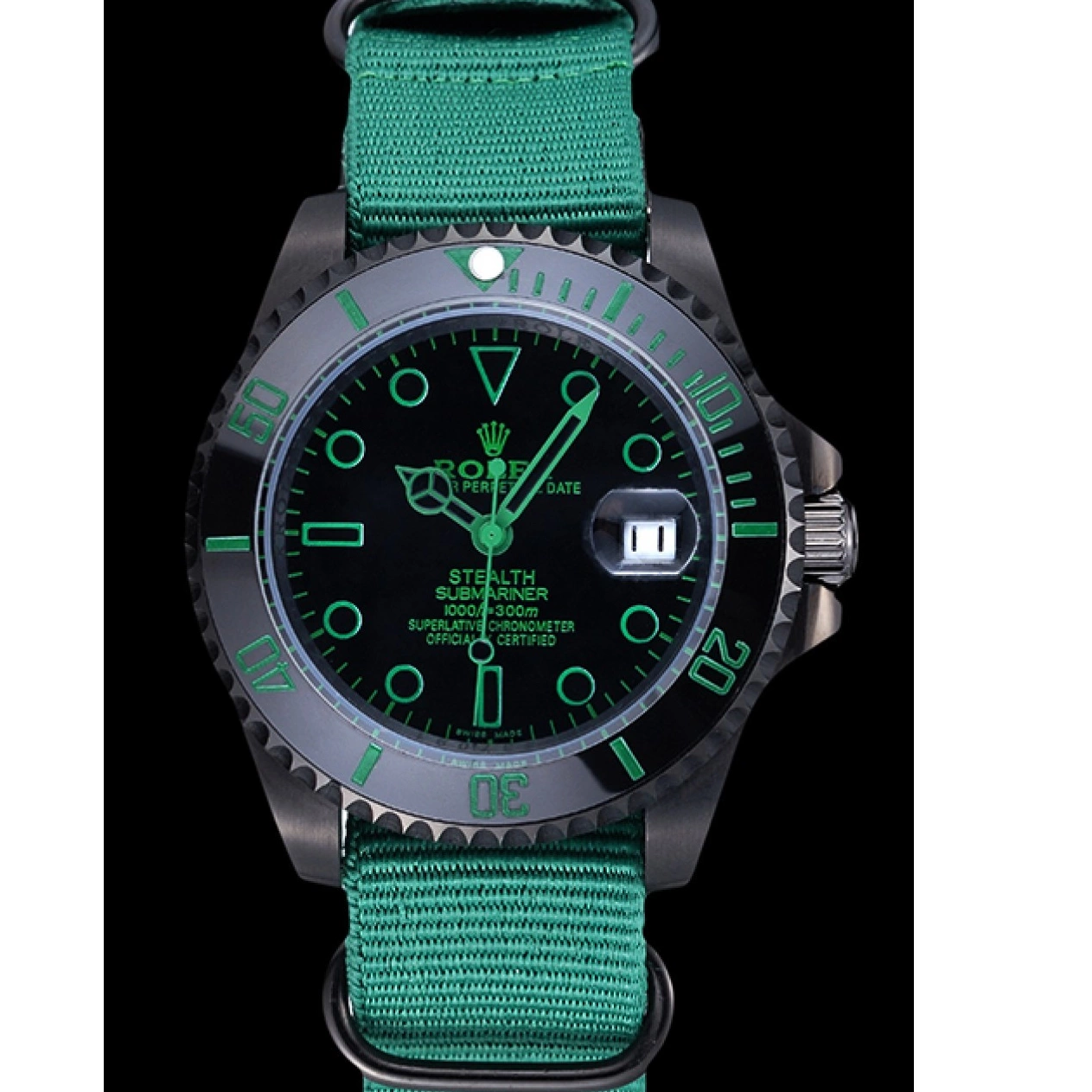 Aaa replica Rolex Strap Nylon Stealth Submariner Green 622009 0607